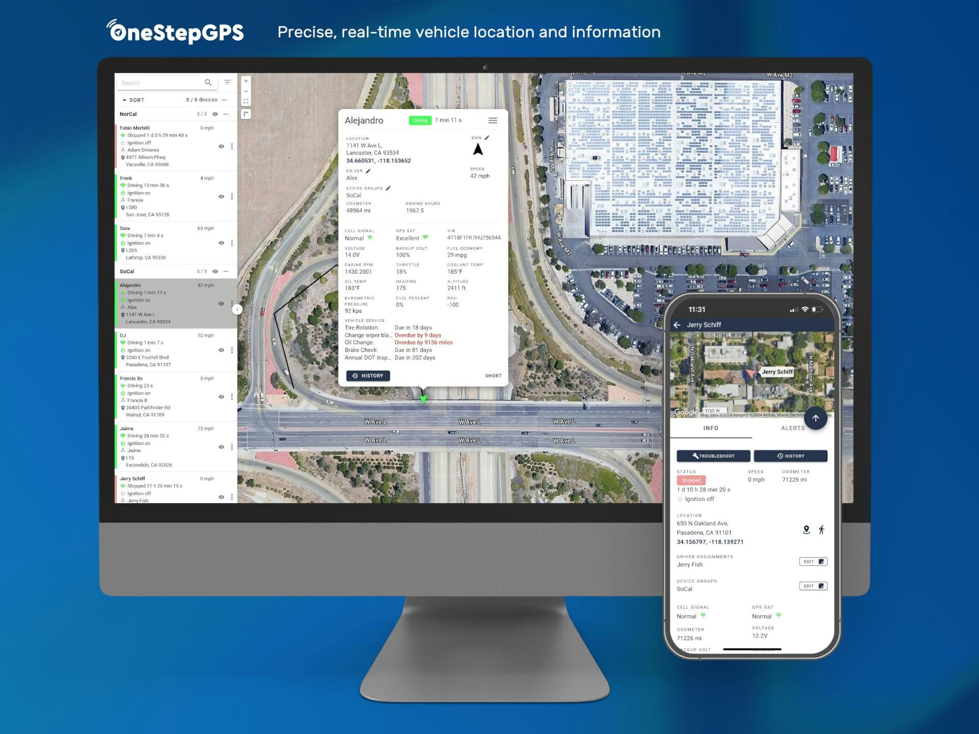 One Step GPS Software - Precise, real-time vehicle location and information