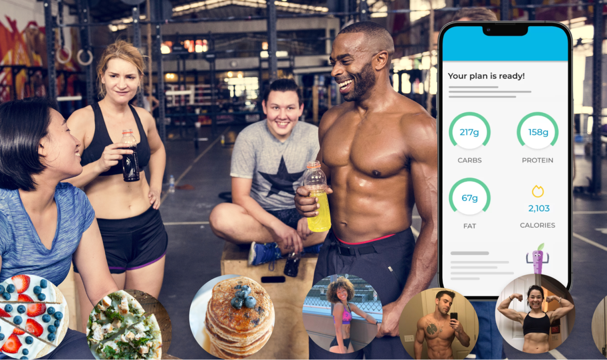 Your clients get a custom nutrition plan, a food tracker, and recipes directly through our mobile app.