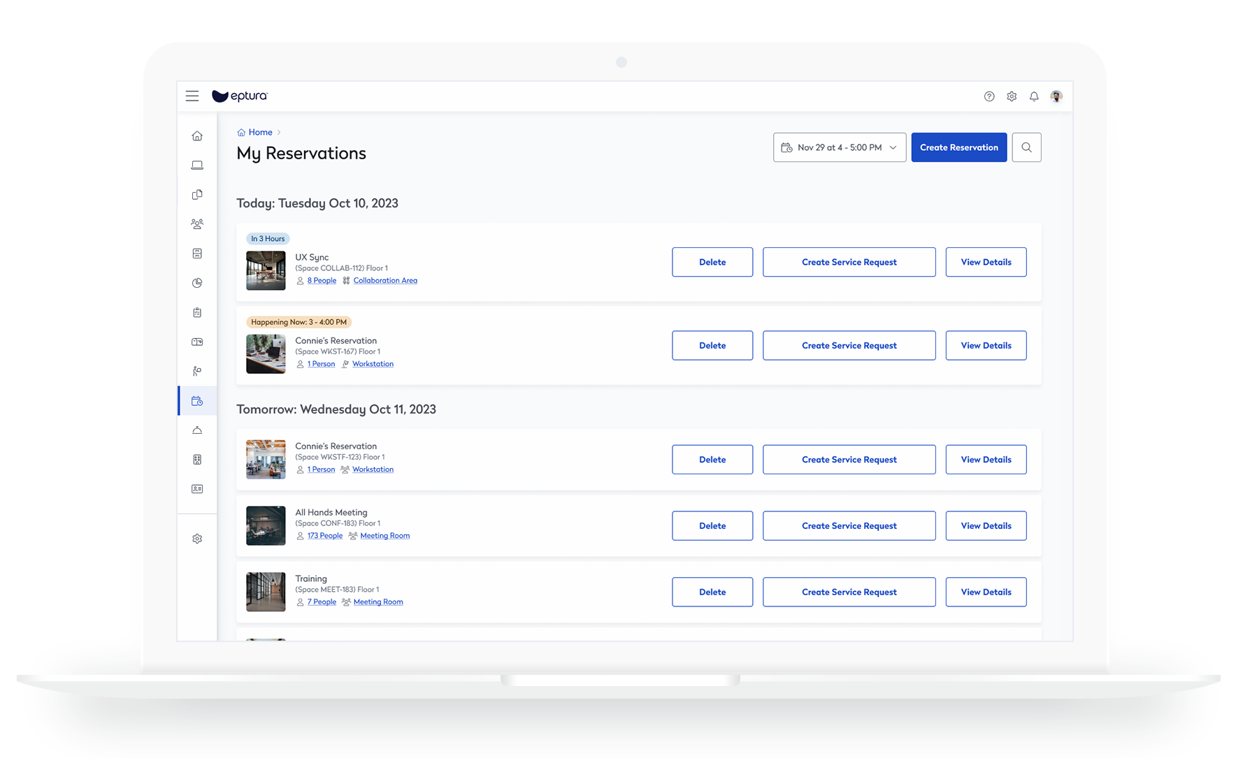 Eptura meeting room booking system