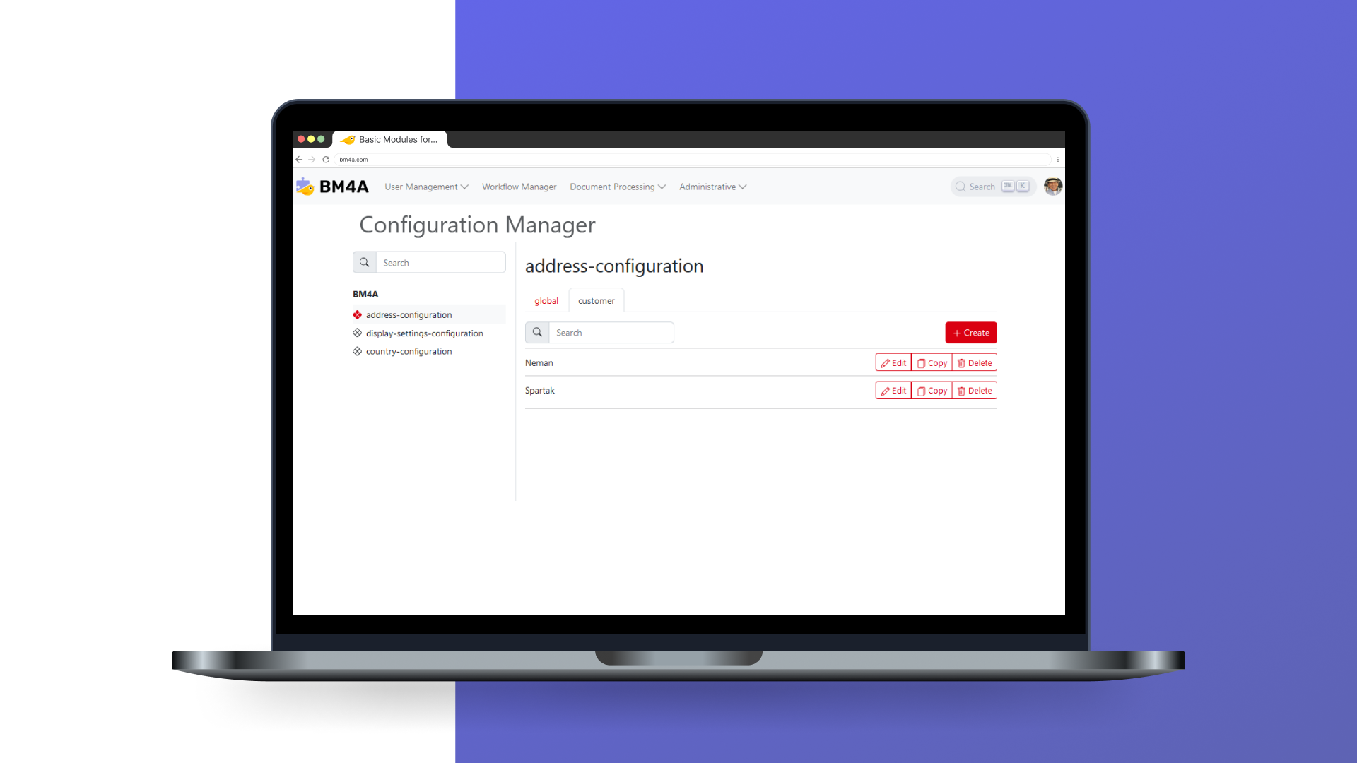 BM4A EQS Software - BM4A EQS configuration manager