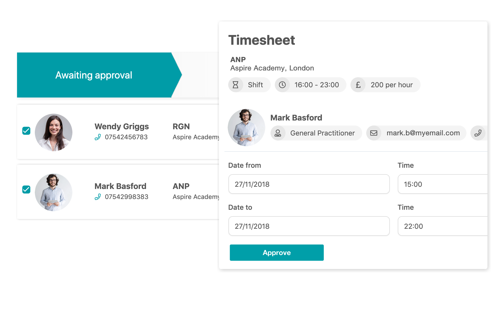 Quickly review candidate timesheets before approving invoices
