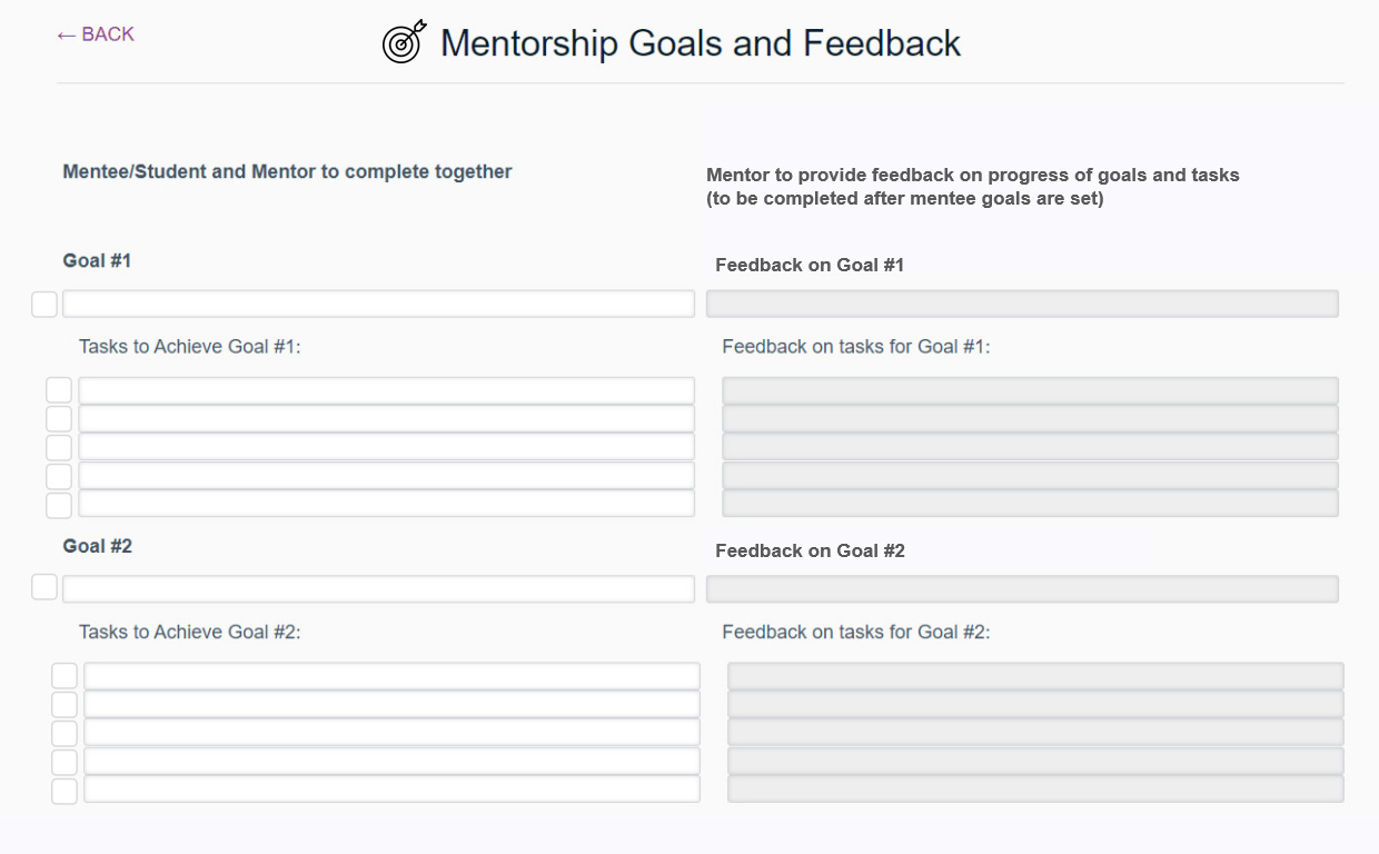 Custom Mentoring Checklist, Journal, Goals, Tasks & Feedback