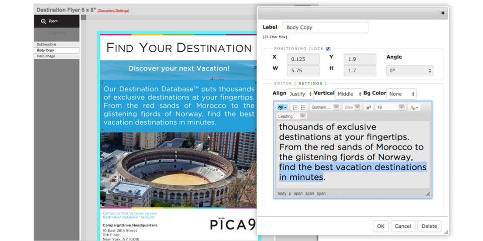CampaignDrive screenshot: Flexible customization