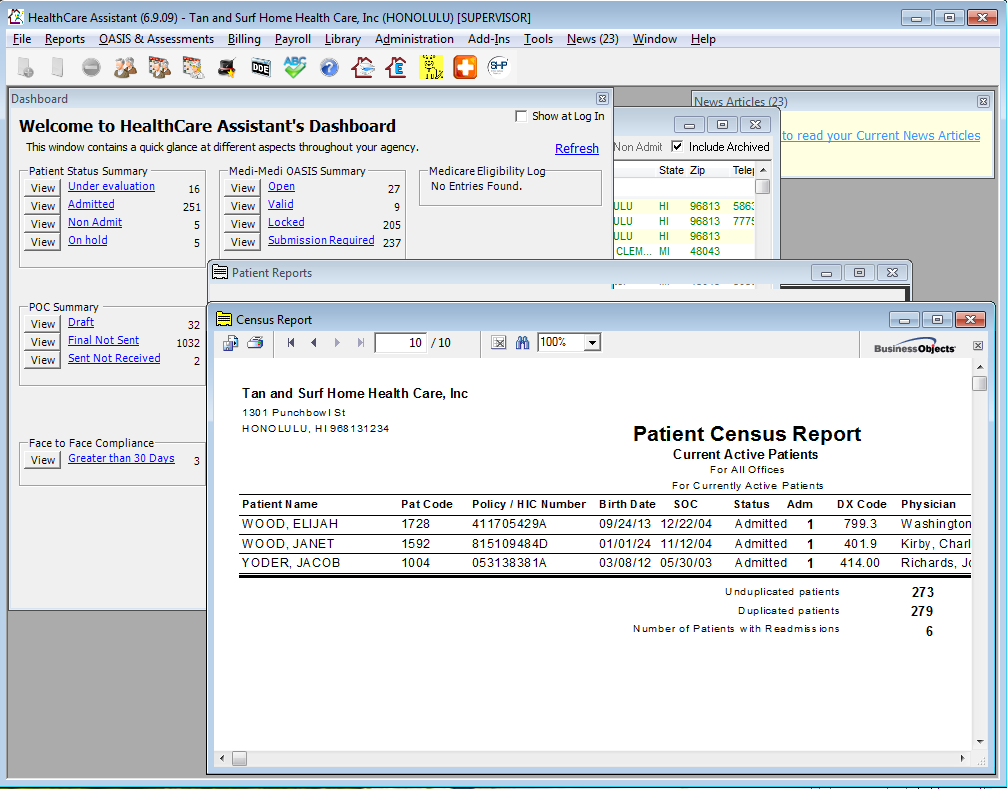 Pertinent dashboards and comprehensive reports
