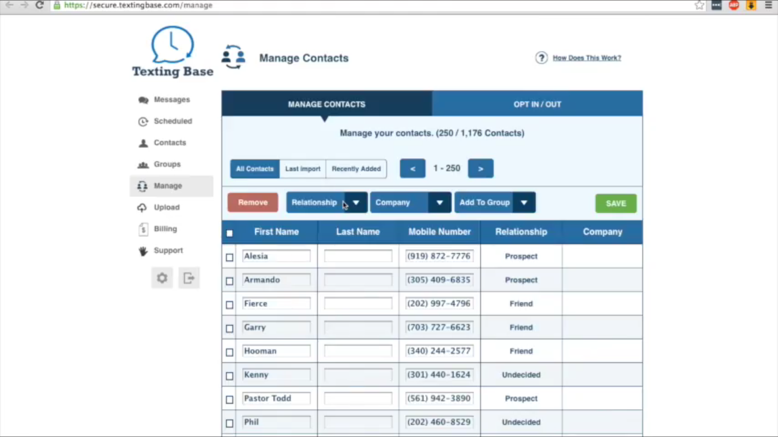 Once imported, contact records can be fully managed within the intuitive system