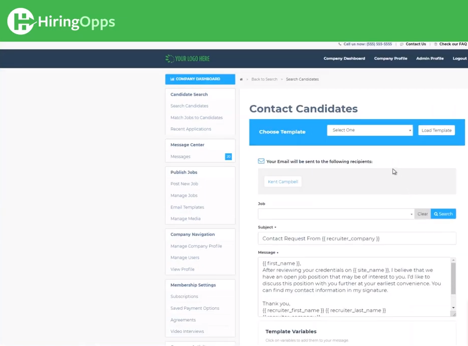 HiringOpps candidate communication