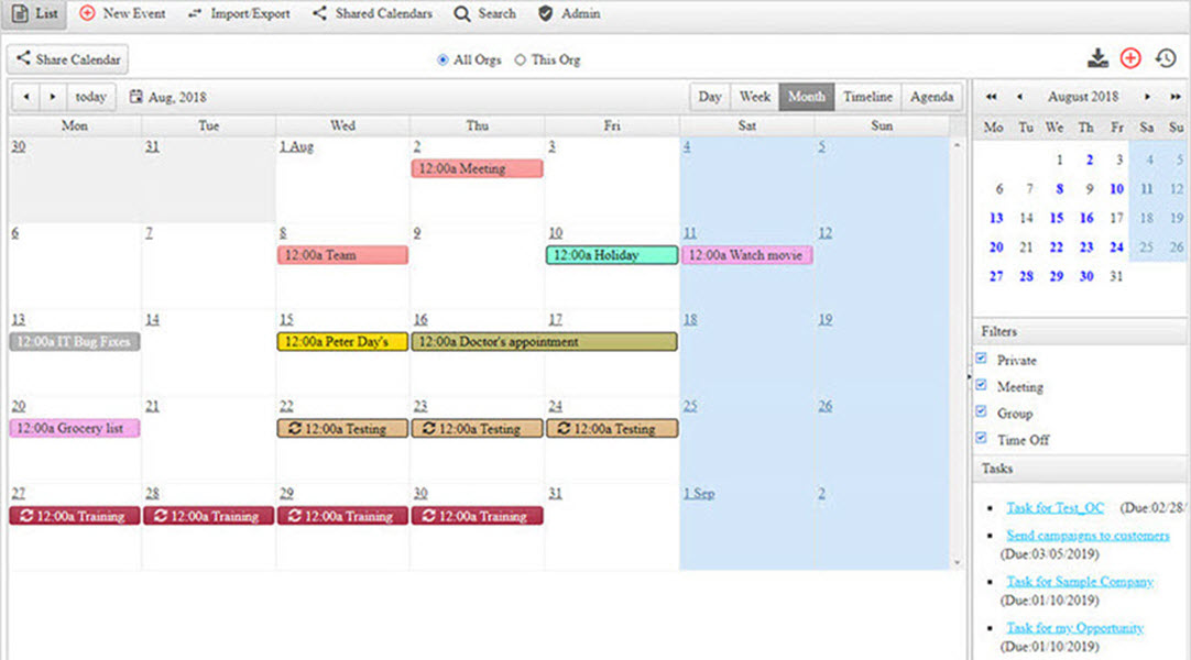 Calendar management