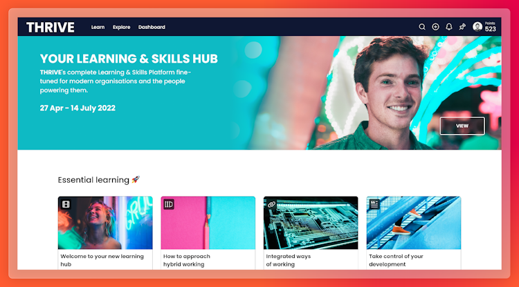 Thrive screenshot: Thrive Learning & Skills Hub