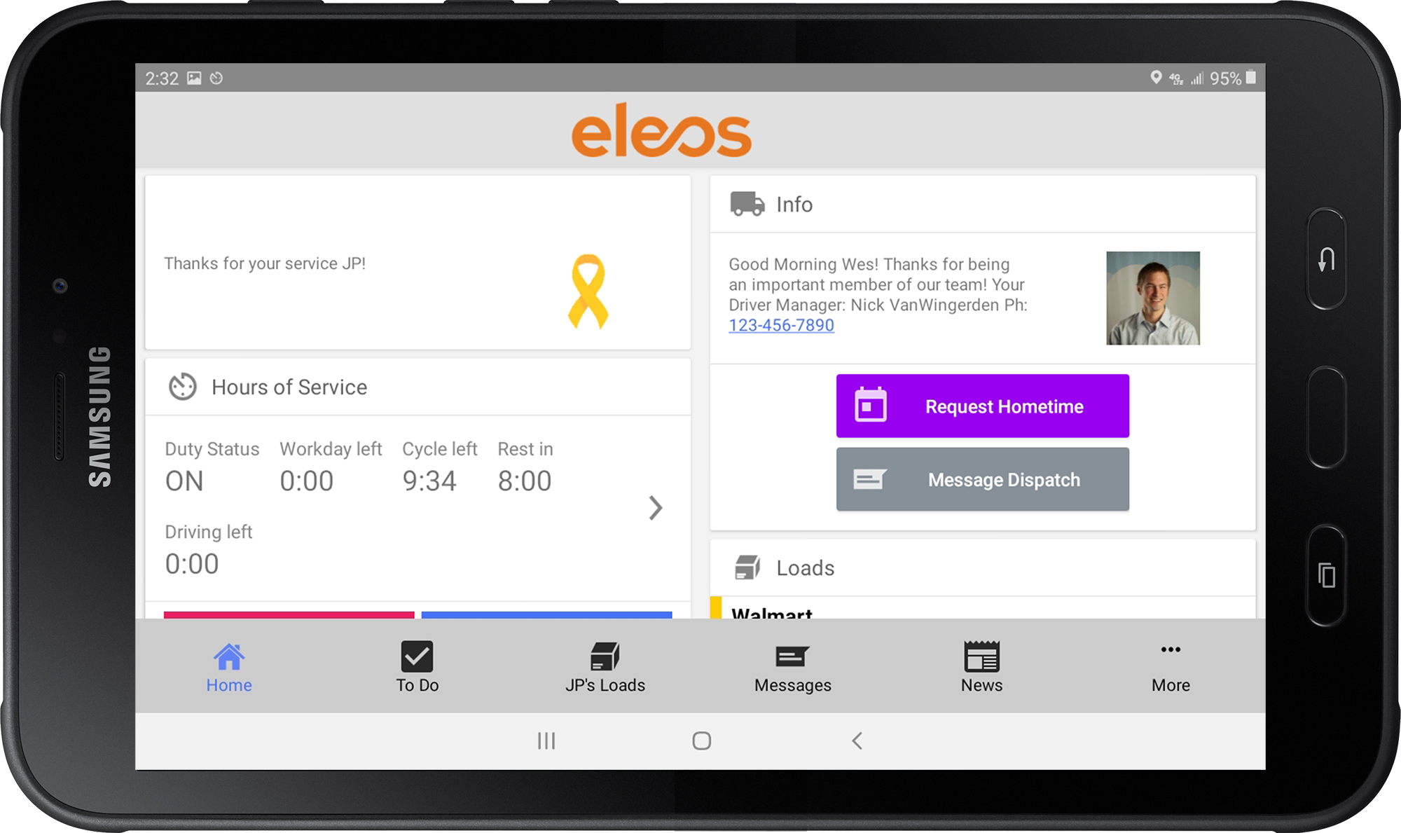 The driver experience is the same no matter what device they are on. Eleos-powered apps work on iOS and Android.