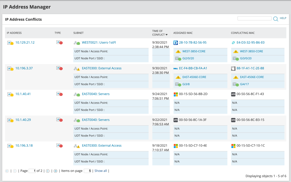 IP Address Manager Software - IP Address Manager conflicts