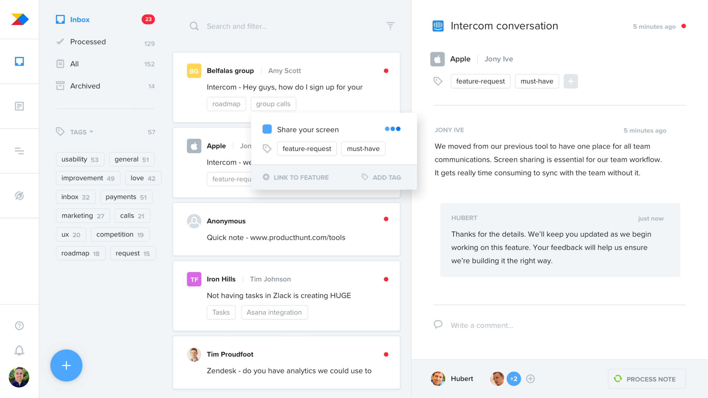 Productboard Software - Consolidate product ideas, requests, and feedback from a variety of sources and identify trends around what customers really need