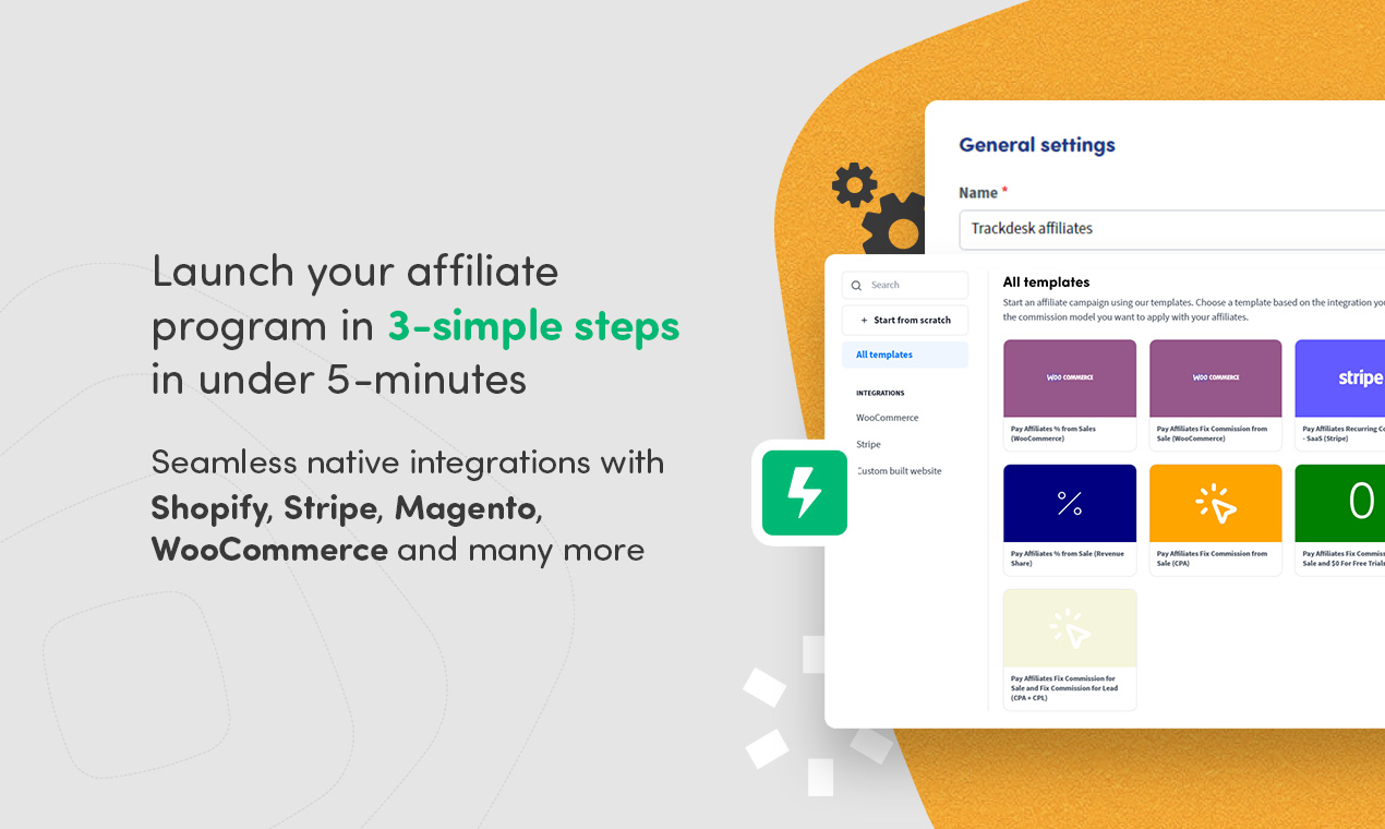 Launch your affiliate program in 3-simple steps in under 5-minutes