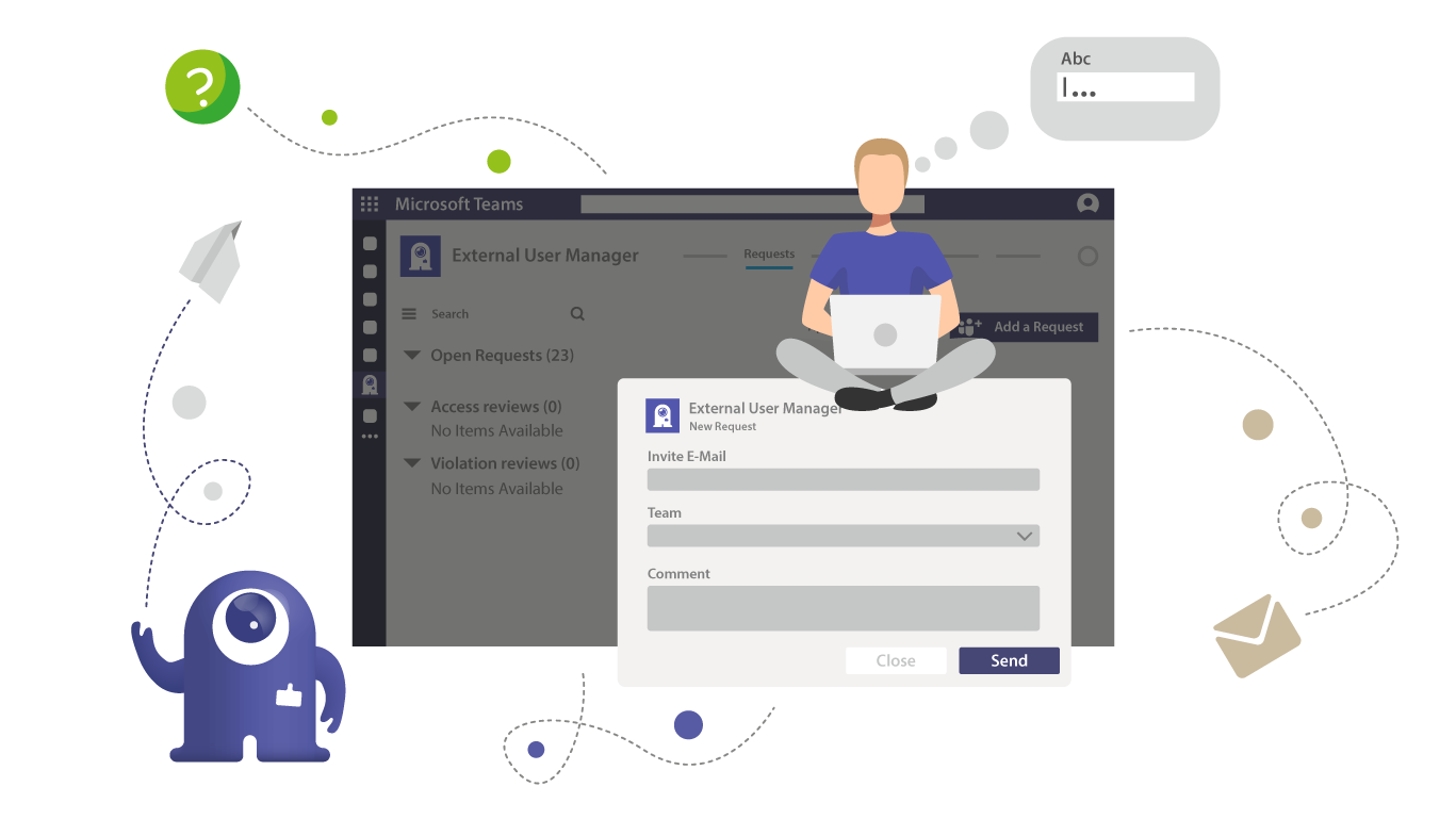 Your users can invite new external guests with an automated request & approval process.