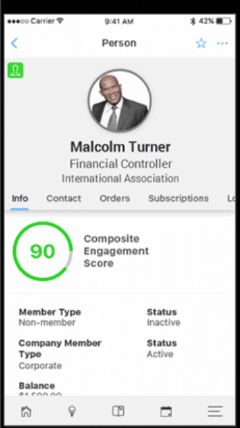 Aptify member profile mobile view