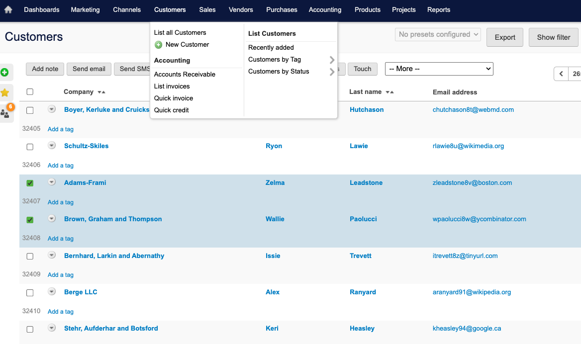 Brightpearl Software - Brightpearl activity timeline and email history with customers and suppliers