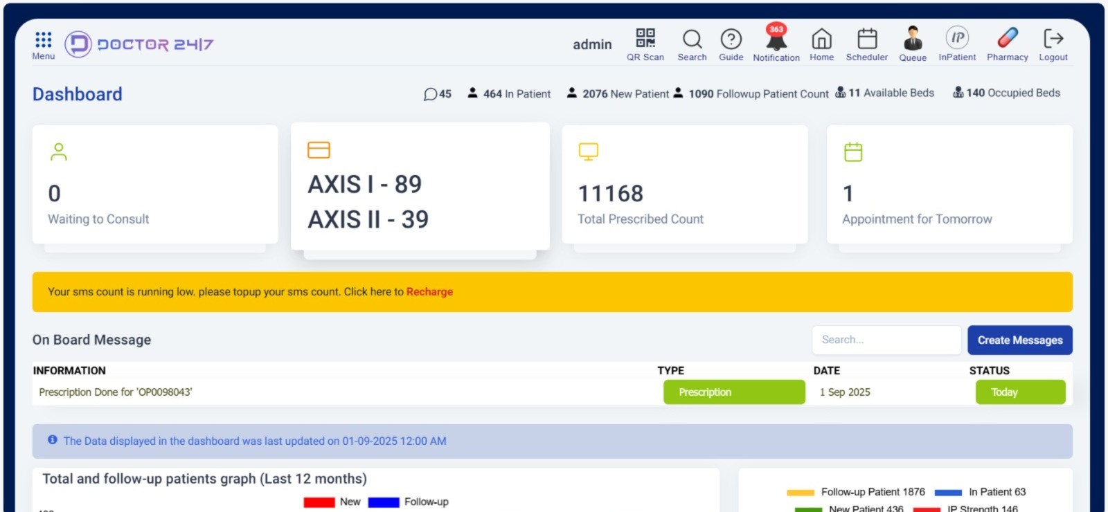 Doctor 24By7 screenshot: Doctor 24By7 dashboard