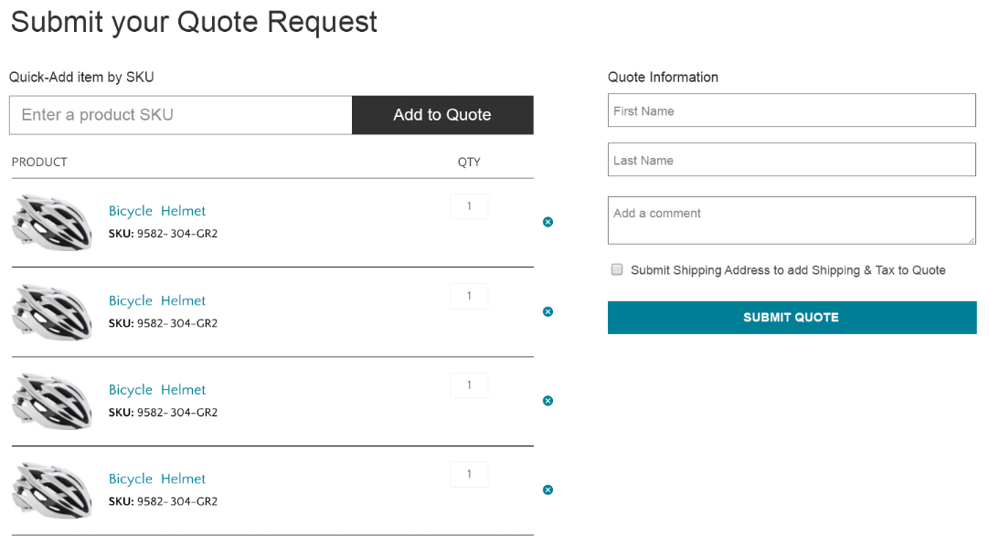 You can use our Request a Quote capability to allow customers to submit their quotes for review and pricing by you as the merchant.