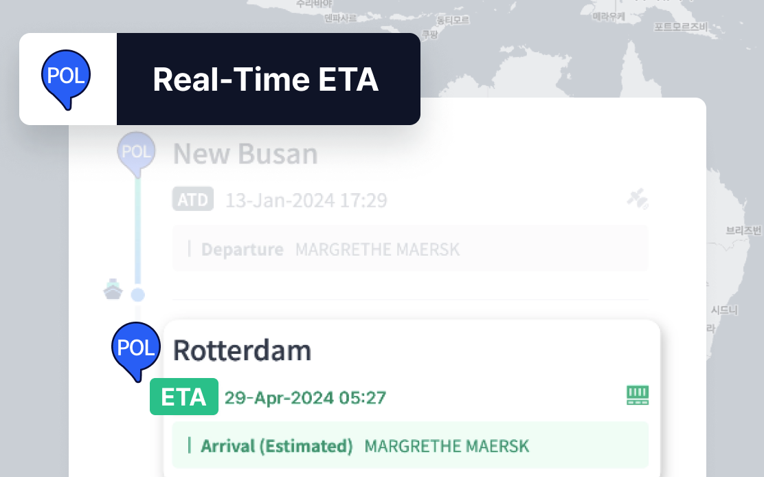 Tradlinx Ocean Visibility screenshot: Automated ETA Updates & Notifications
Stay up-to-date on all your shipments for updated ETAs.
No need to visit carrier websites for updates on your shipments.
Get tracking notifications & alerts on all your shipments' status change.
