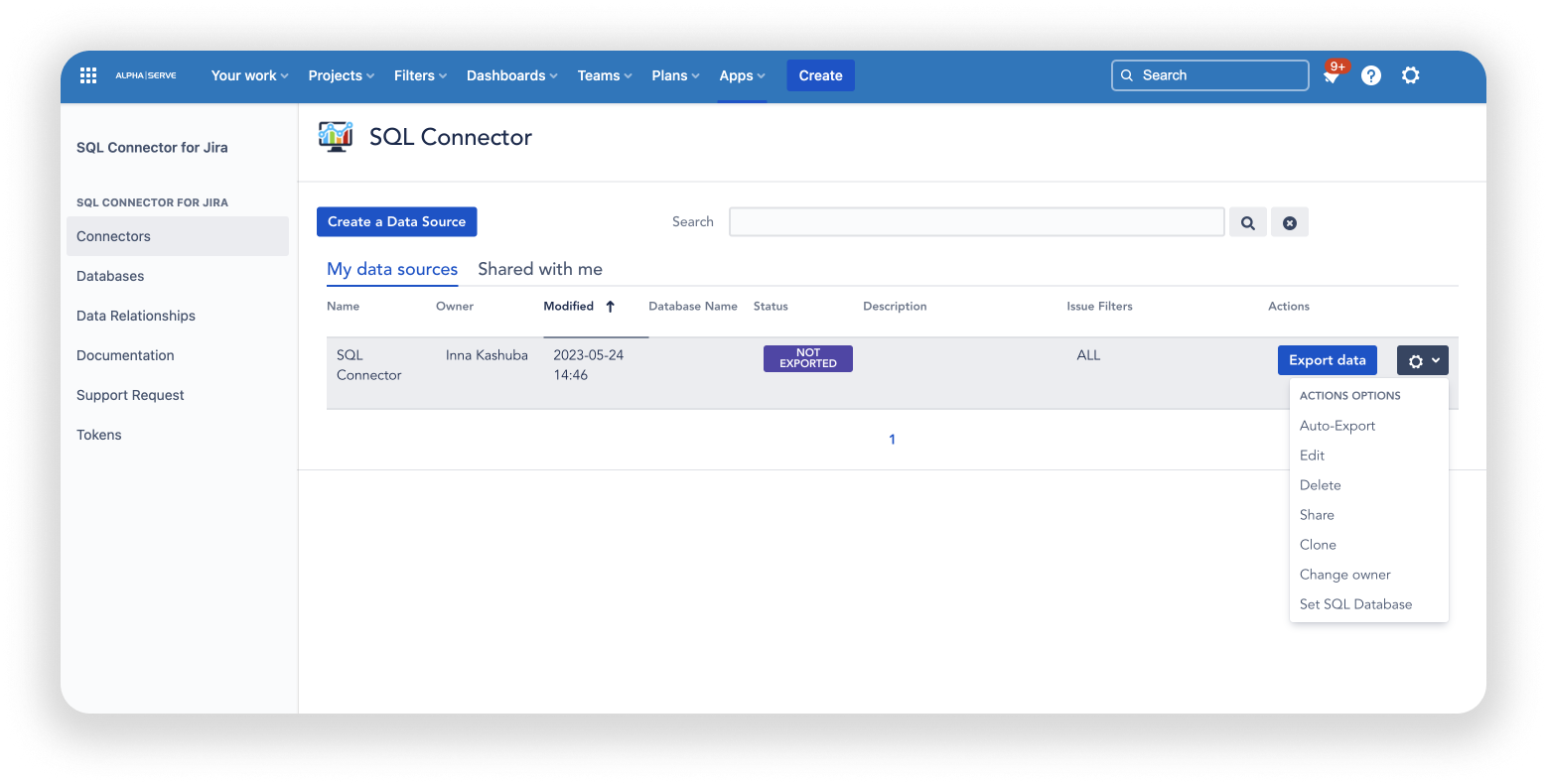 SQL Connector for Jira Software - SQL Connector for Jira: Export Data Using Advanced Features