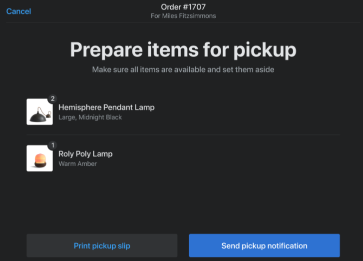 Shopify POS Software - Shopify POS pickups