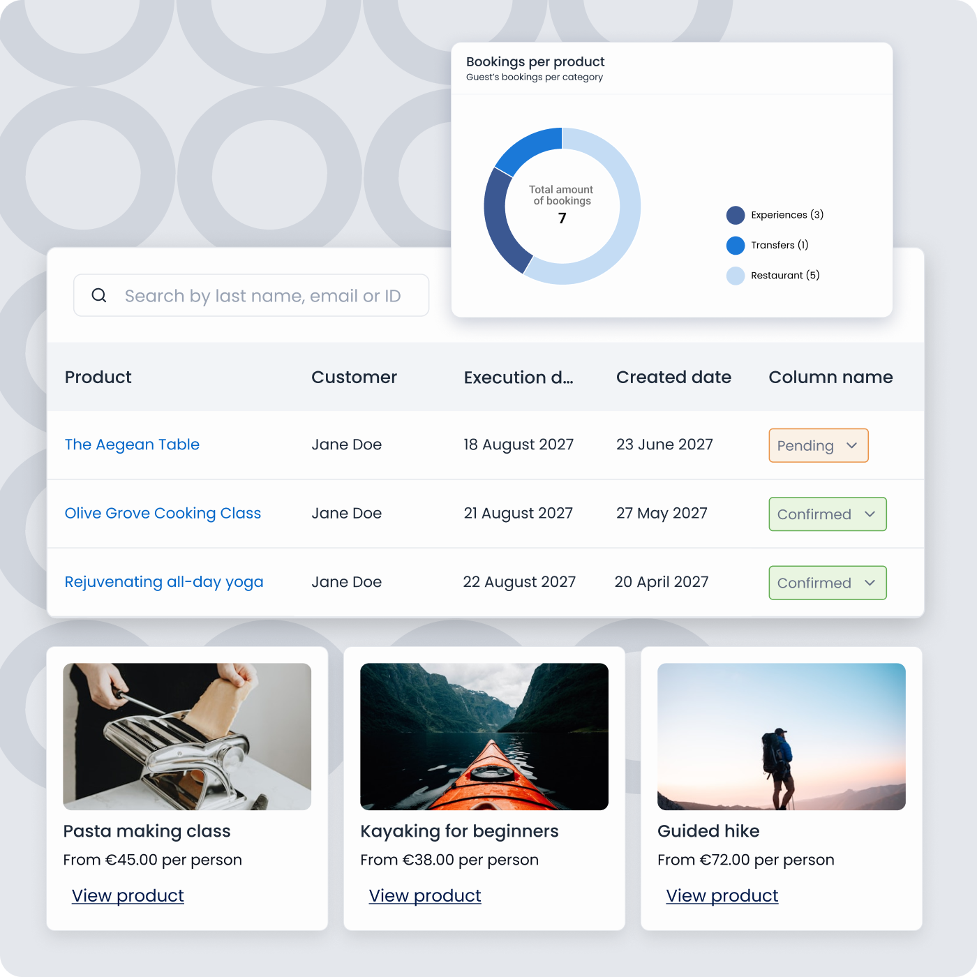 Triparound screenshot: Booking Management: a centralized ecosystem of services, paired with multiple booking management functionalities, including automated email communications, allowing for optimized operational efficiency and an excellent guest booking experience