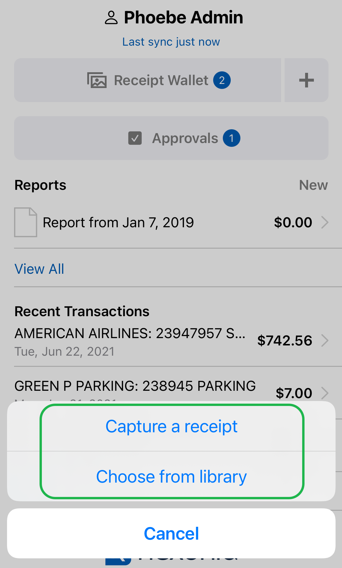 Emburse Nexonia Expenses capture receipts from mobile