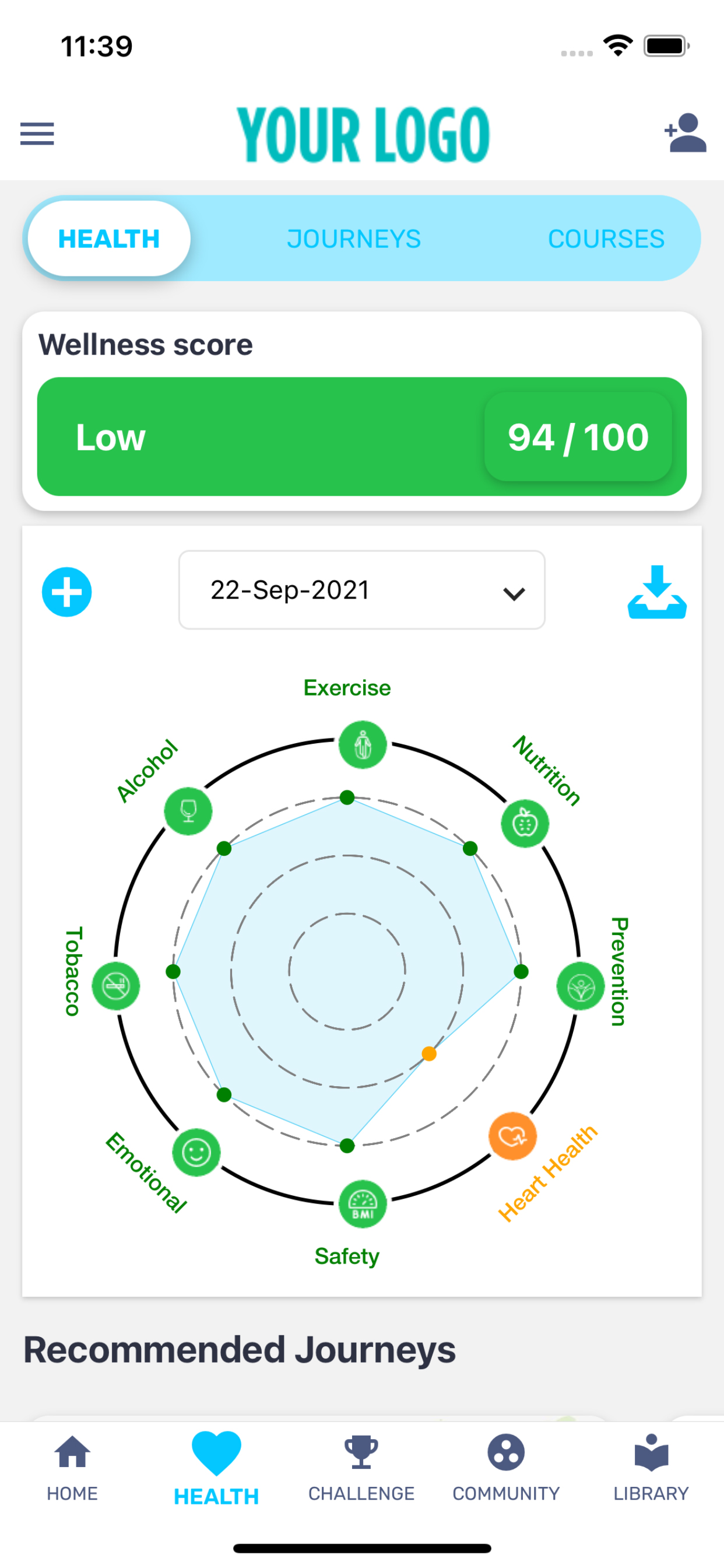 MyHealthPlus wellness app health map