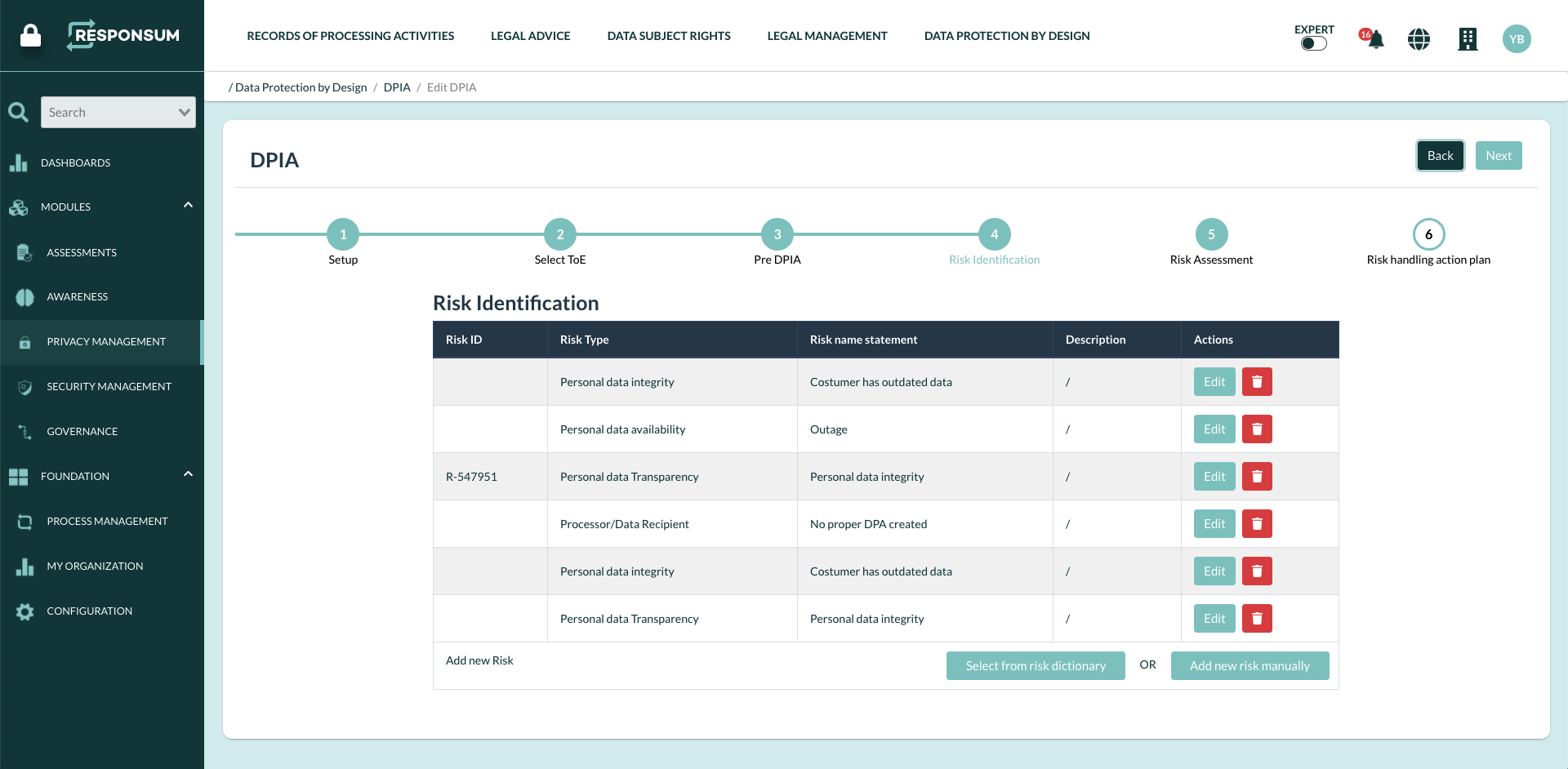 RESPONSUM Software - DPIA overview