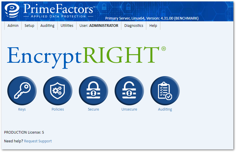 EncryptRIGHT Software - EncryptRIGHT Home Screen