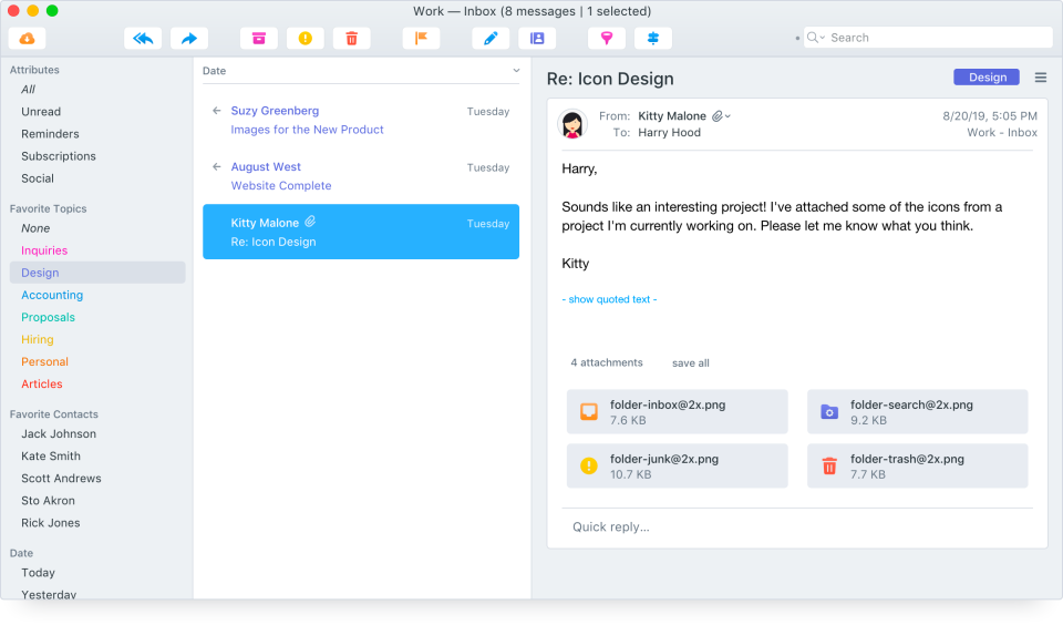 Postbox screenshot: Postbox user interface
