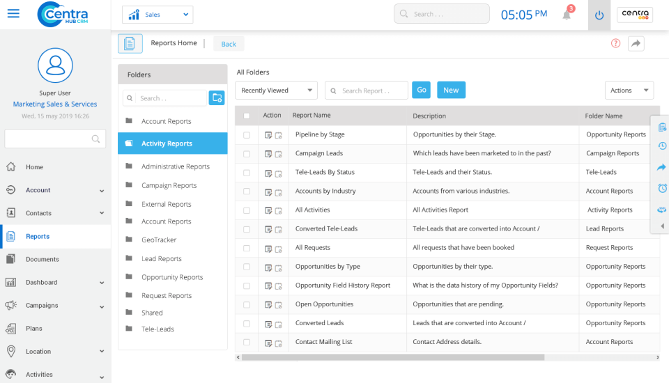 CentraHub CRM Software - Centra Hub CRM reports