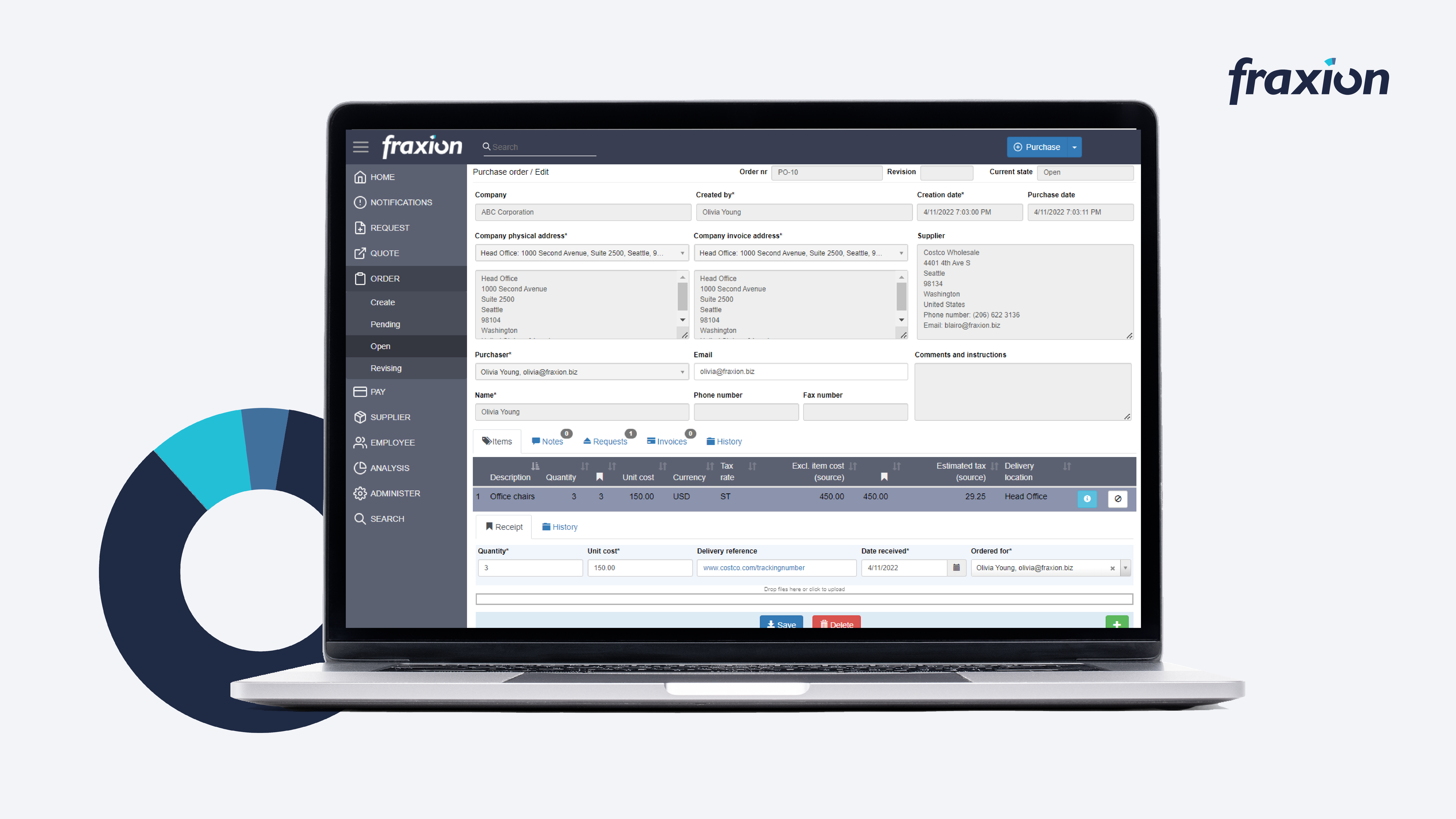 Fraxion Software - Automated purchase orders, invoice approval, receiving and 3-way matching