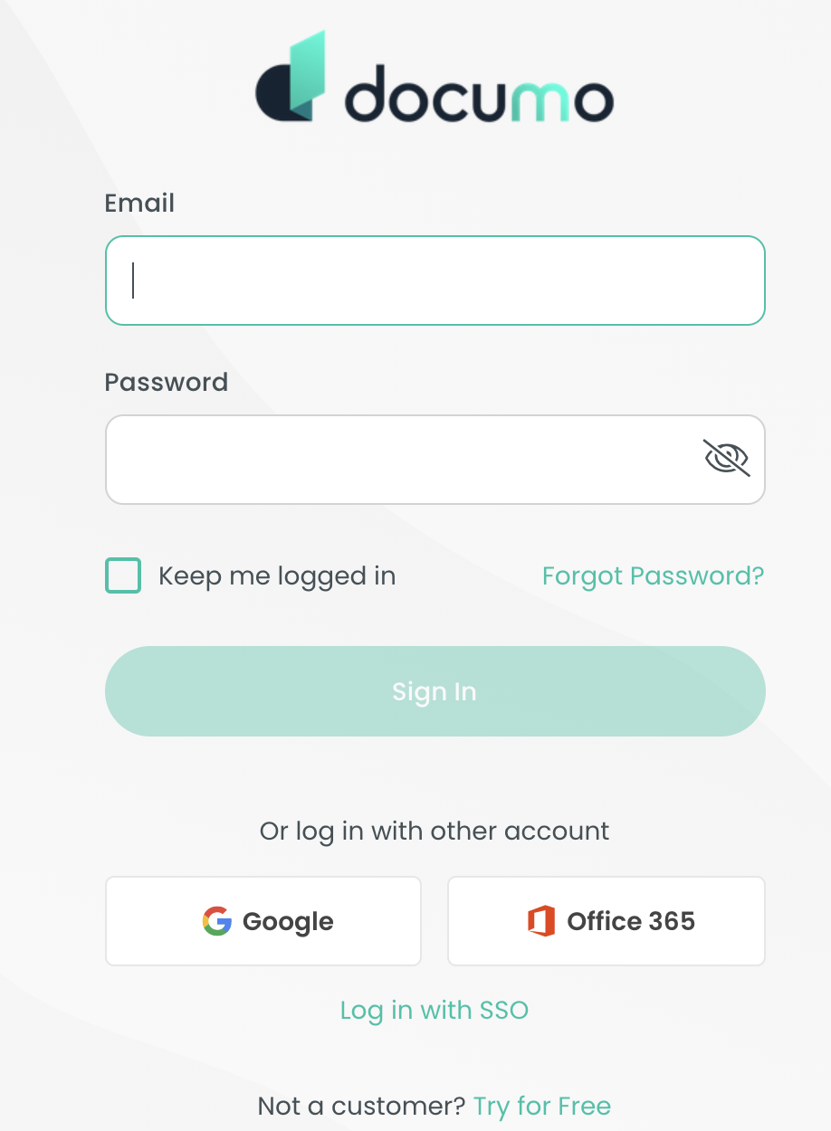 mSign login page