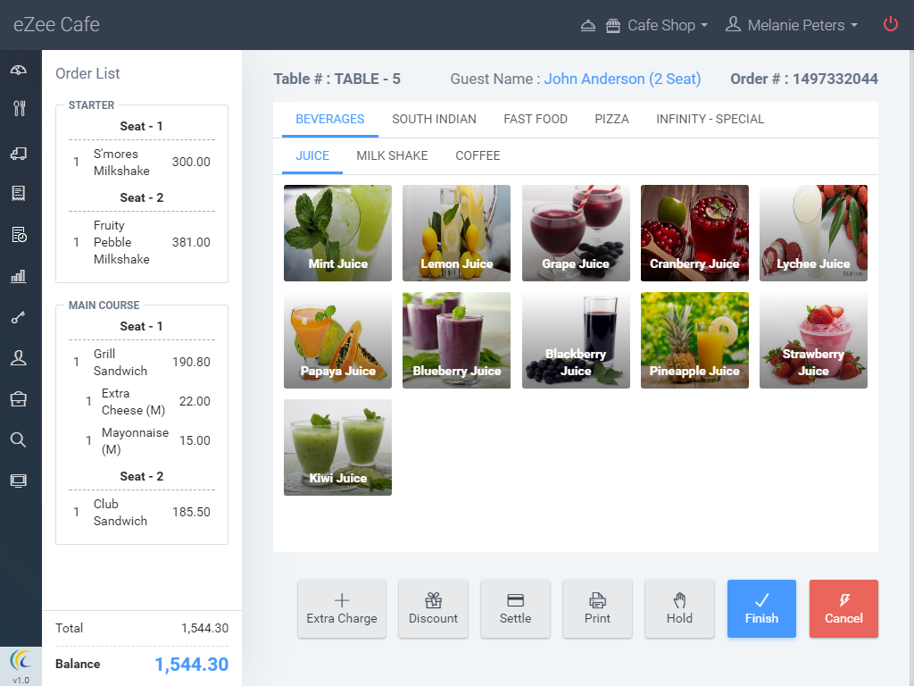 eZee Optimus screenshot: Manage menu