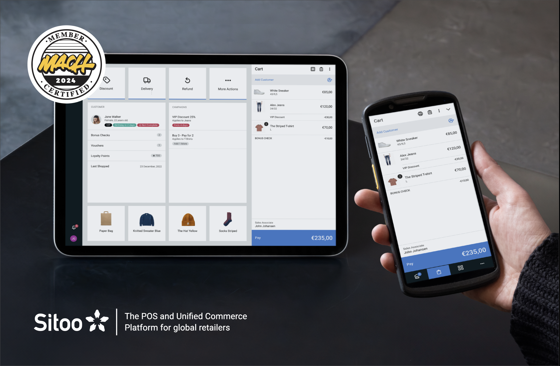 Sitoo Software - With the POS as a native app and a cloud-native platform behind it – you can use all the power, flexibility and cost efficiency enabled by cloud-native technology. If required, standard hardware can be connected (cash drawer, scanner and printers).