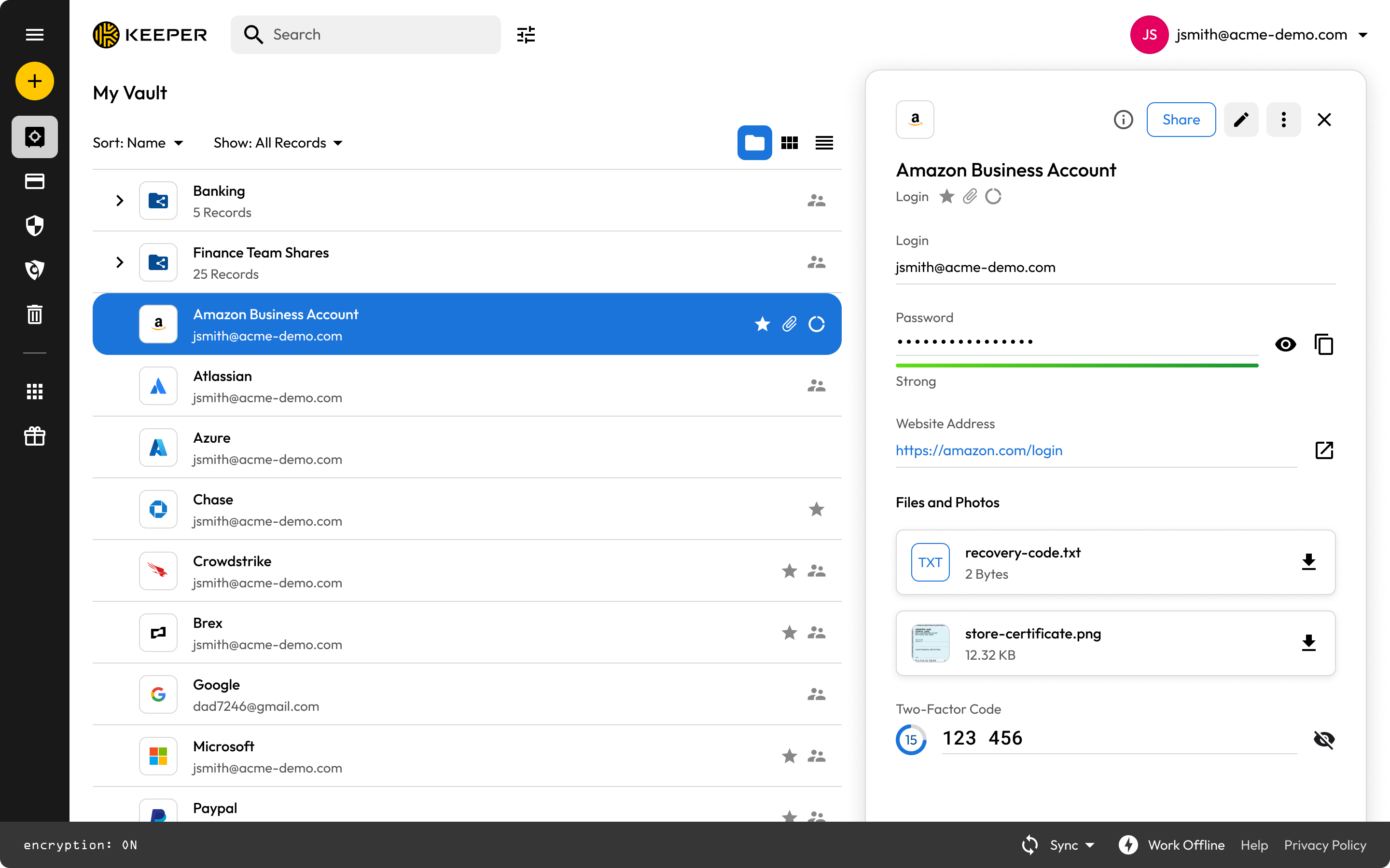 Keeper Security screenshot: Keeper Password Manager keeps your passwords and data secure. Utilize our secure password generator, store passkeys and 2FA codes, and autofill your passwords. 