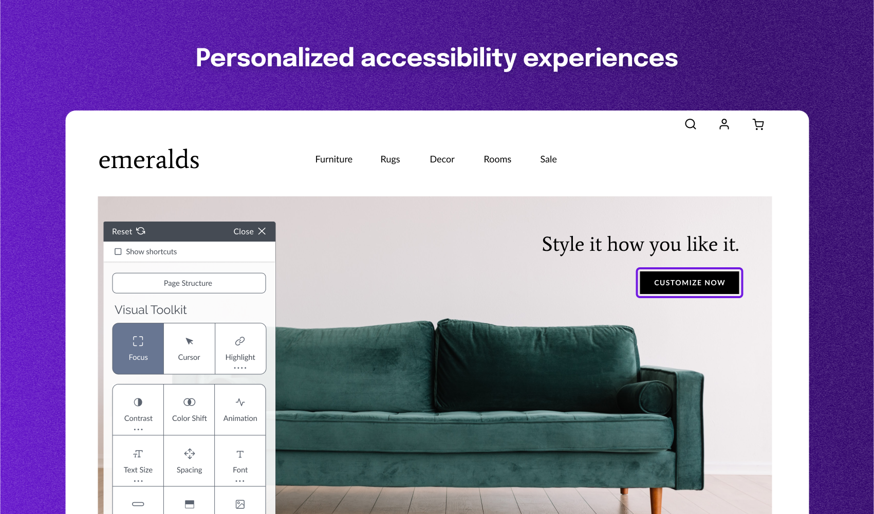 End users can personalize their accessibility experiences