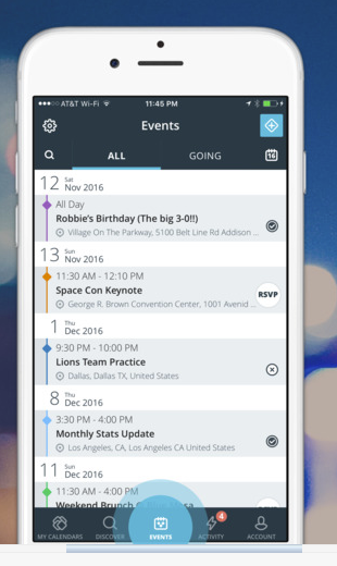 Store all calendars and event information in one place