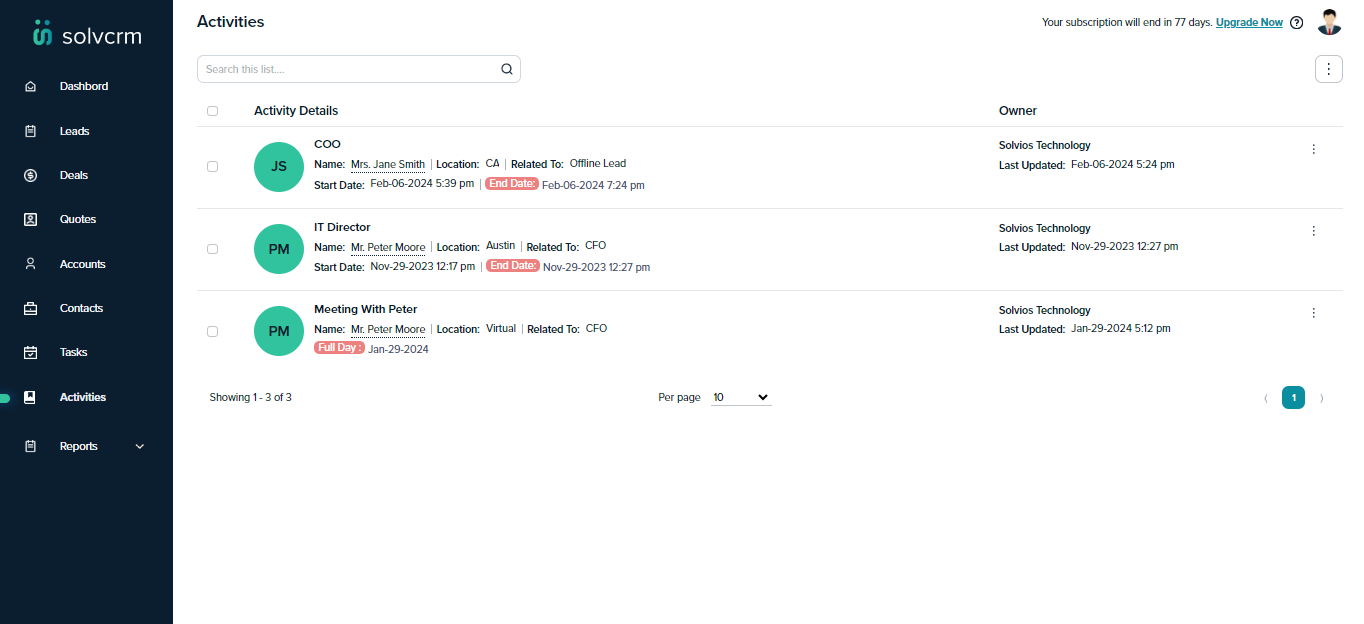 SolvCRM Software - 3