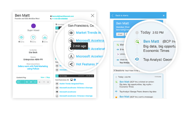 Folloze screenshot: Real-time insights