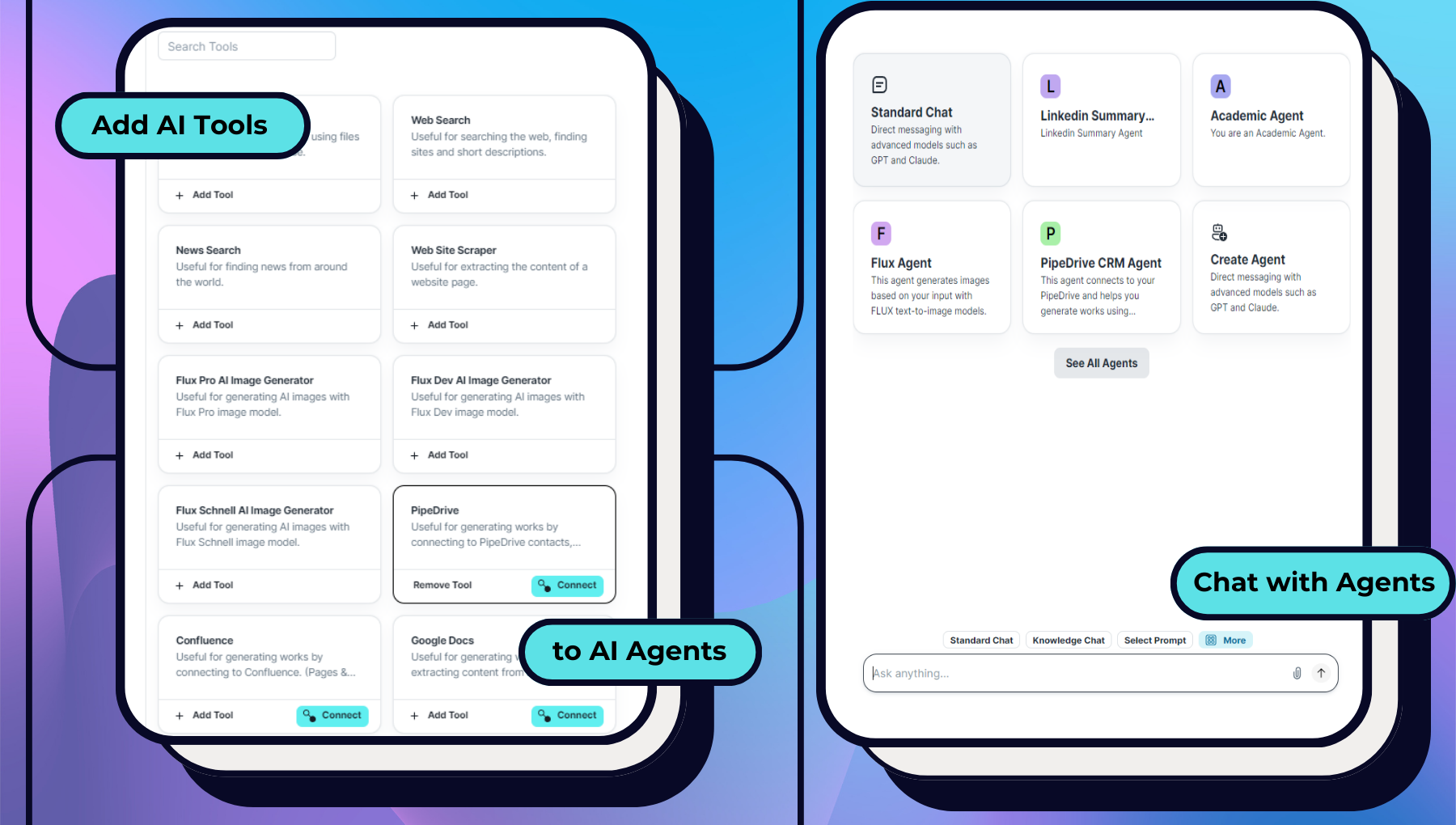 Empler Software - Add your Tools, ready-to-use Templates and integration to your AI Agents. Enable the AI Agent Chat button and generate with them.