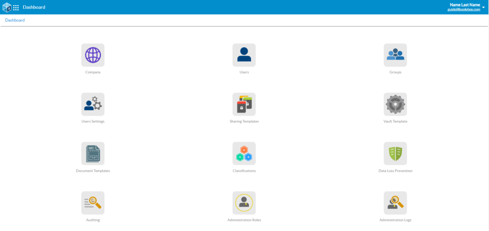 BooleBox dashboard