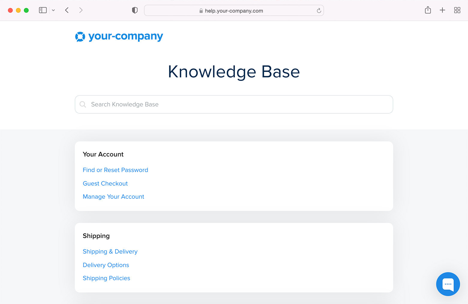Chaport knowledge base feature
