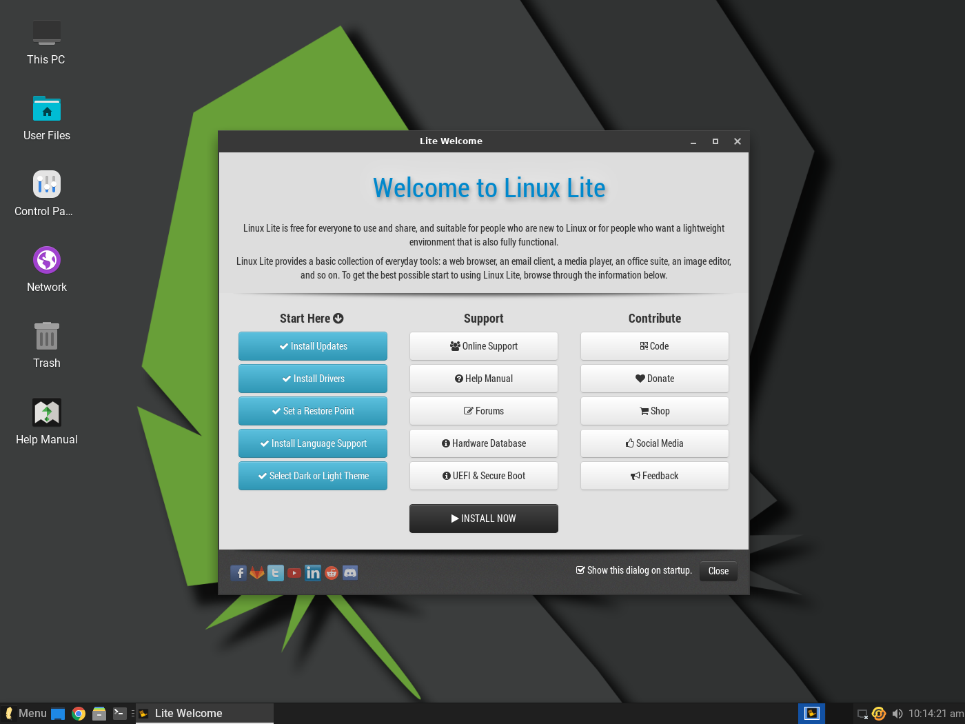 Linux Lite screenshot: Linux Lite Welcome Tour
