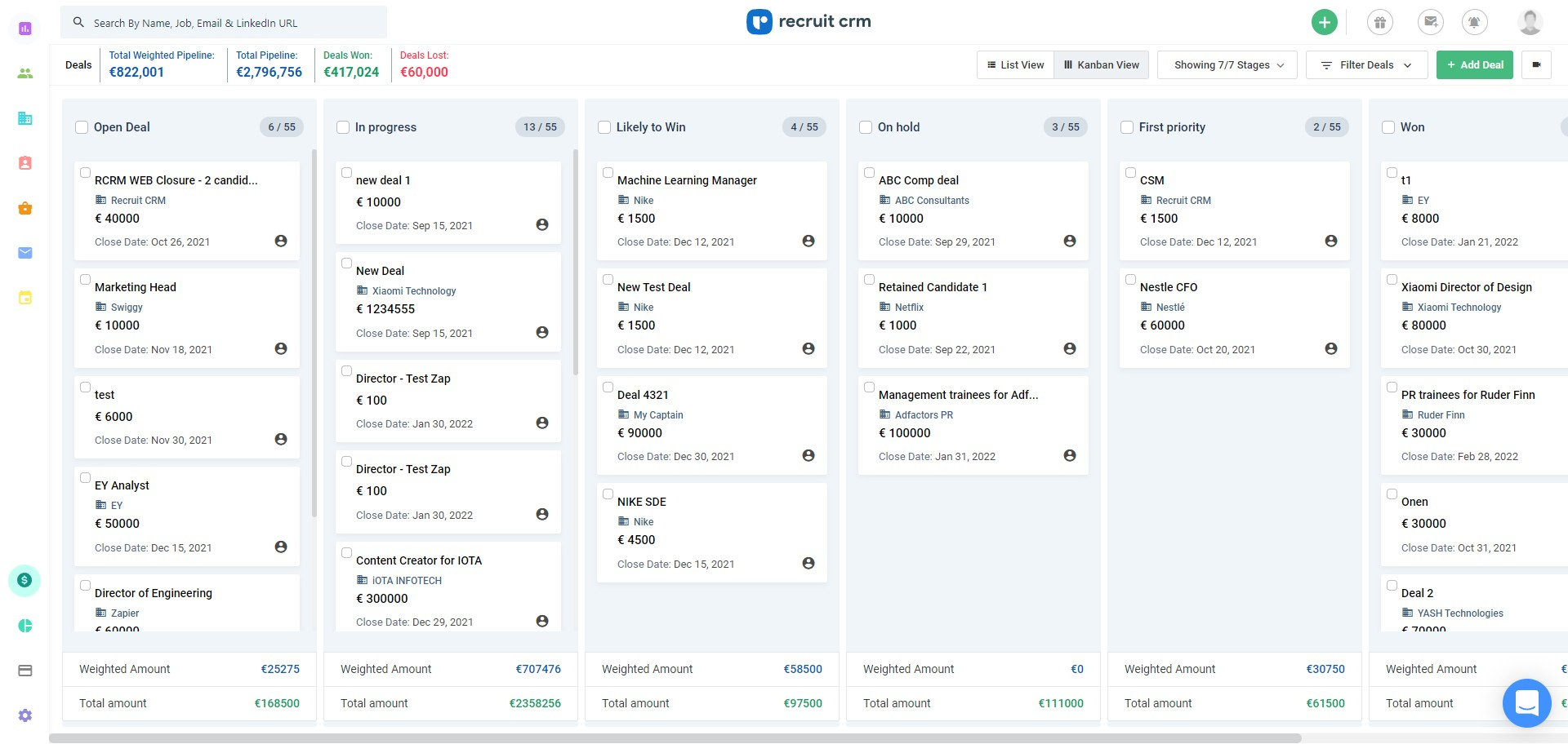 recruit crm assignment round