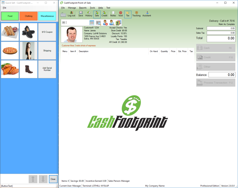 CashFootprint Point-of-Sale Software - POS