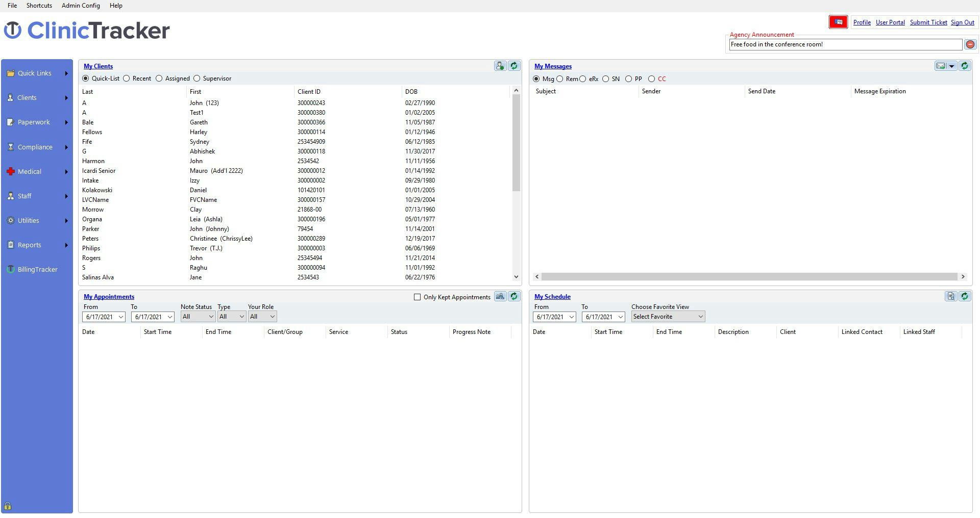 ClinicTracker Software - ClinicTracker Dashboard