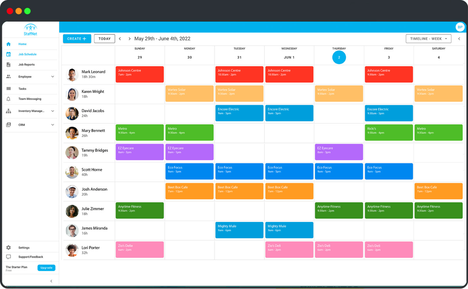 Timeline View in Scheduling Feature - have a bird eye view of your business' week ahead