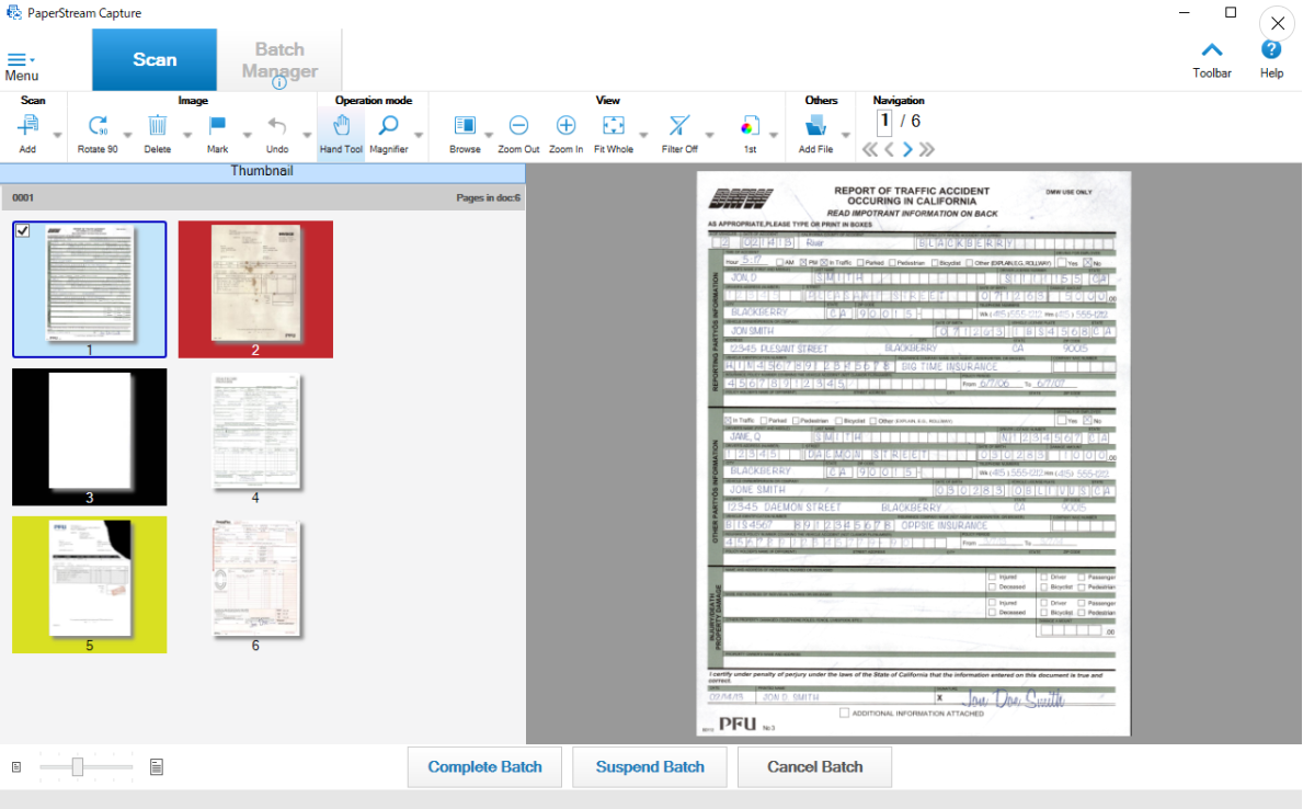 PaperStream Capture Software - PaperStream Capture automatic image quality check