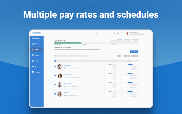 OnPay Software - Hourly and salaried wages